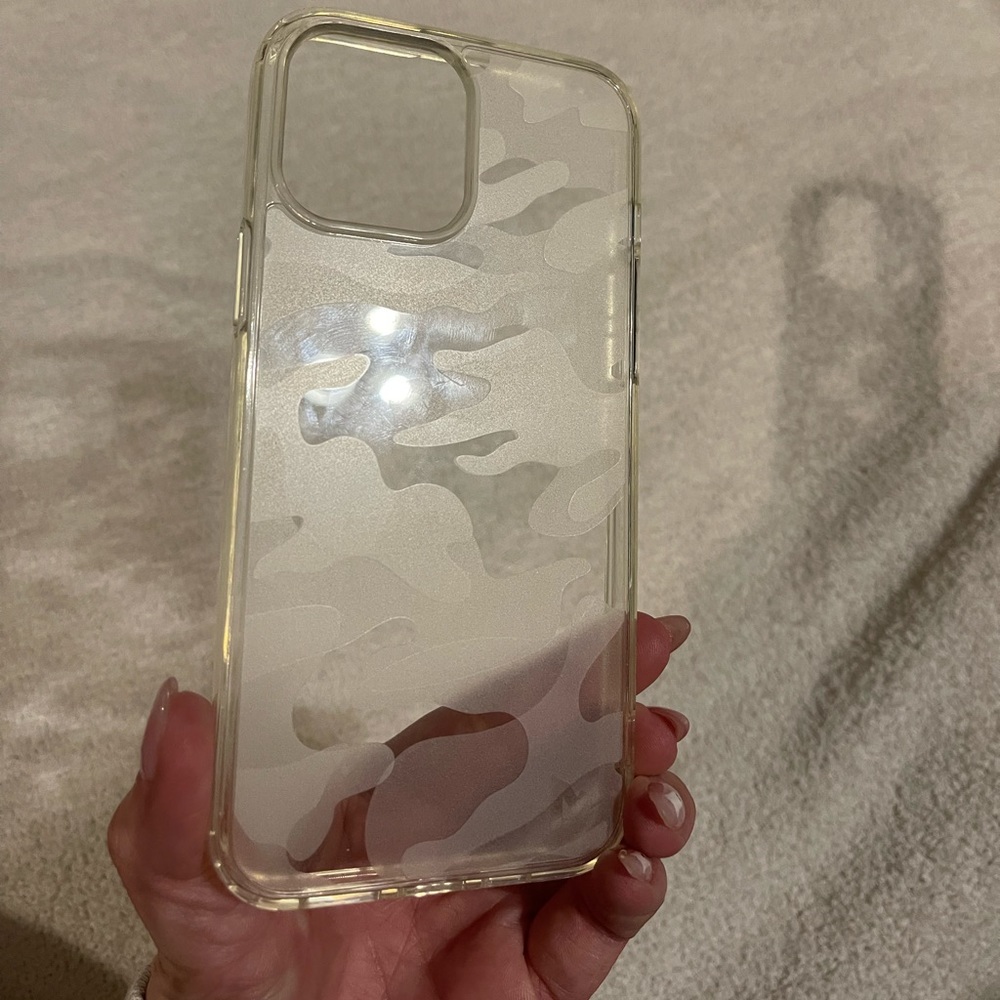 iPhone case clear with camouflage design